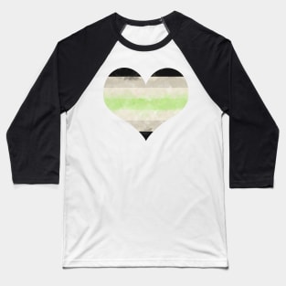 Agender Pride Heart - Watercolor Baseball T-Shirt